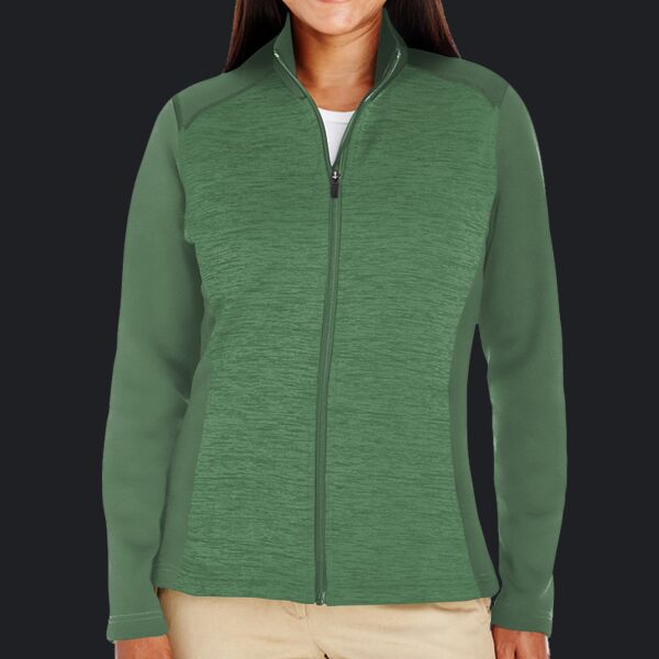 Ladies' Newbury Colorblock Mélange Fleece Full-Zip Thumbnail