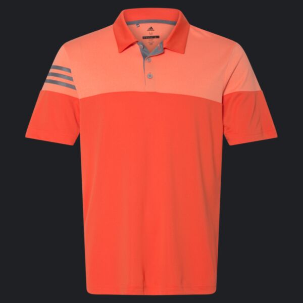 Men's Heathered 3-Stripes Colorblocked Polo Thumbnail