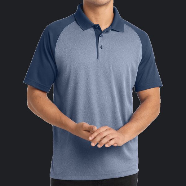 PosiCharge ® RacerMesh ® Raglan Heather Block Polo Thumbnail