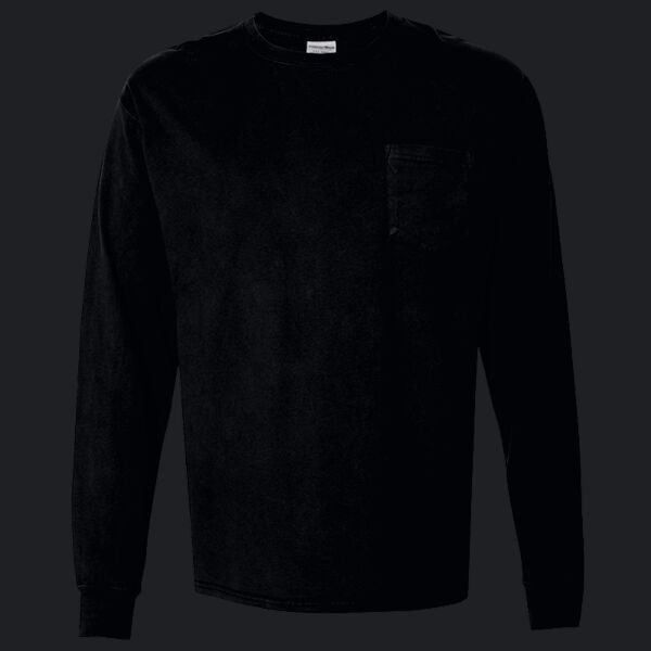 Unisex Garment-Dyed Long-Sleeve T-Shirt with Pocket Thumbnail