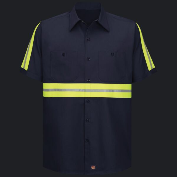 Men's Enhanced Visibility Short Sleeve Cotton Work Shirt Thumbnail