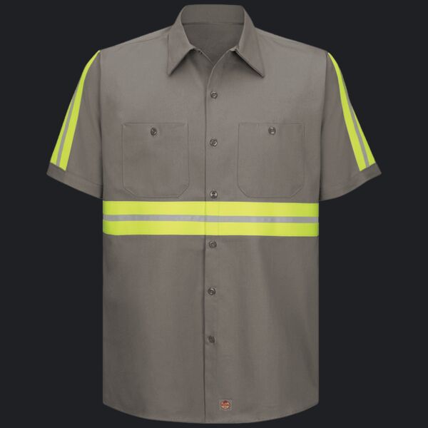 Men's Tall Enhanced Visibility Short Sleeve Cotton Work Shirt Thumbnail