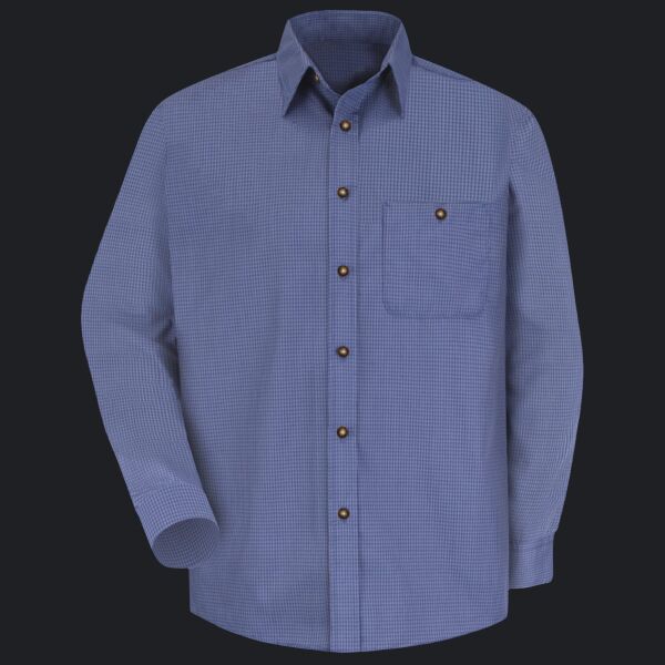 Men's Mini-Plaid Uniform Long Sleeve Shirt Thumbnail