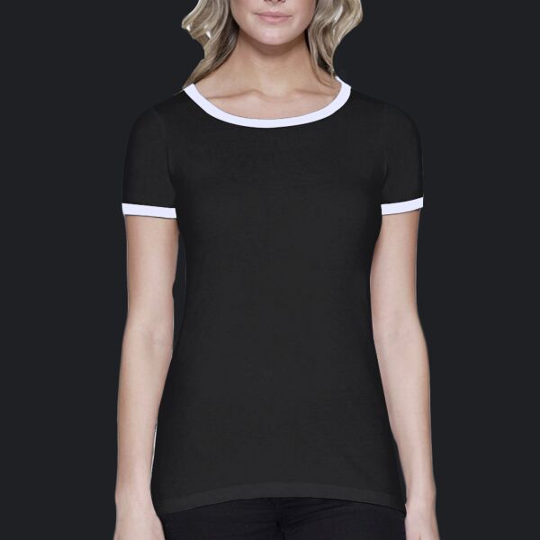 Ladies' CVC Ringer T-Shirt Thumbnail