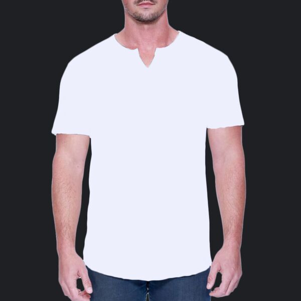 Men's CVC  Slit V-Neck T-Shirt Thumbnail