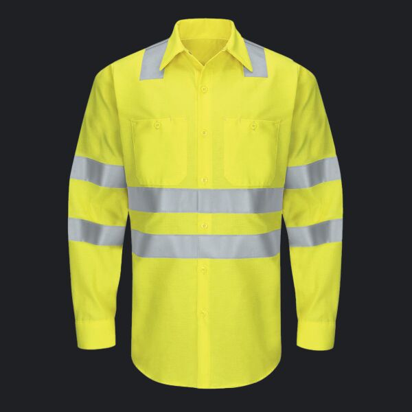 Men's Tall Enhanced & Hi-Visibility Long Sleeve Work Shirt Thumbnail