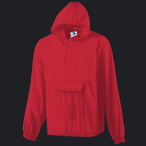 Hooded Nylon Half Zip Pullover Pouch Jacket Thumbnail