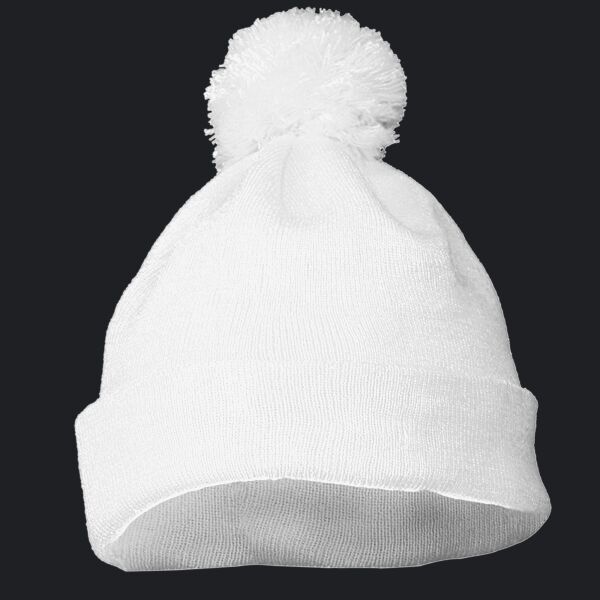 Two Layer Acrylic Knit Pom Beanie Thumbnail