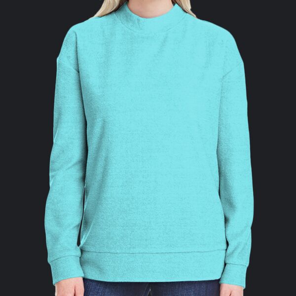 Ladies' Weekend French Terry Mock Neck Crew Thumbnail