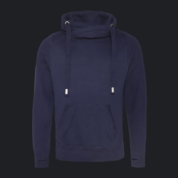 Men's Heavyweight Cross Over Neck Hooded Sweatshirt Thumbnail