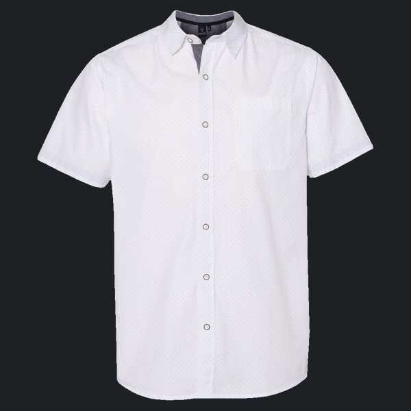 Men's Peached Printed Poplin Short Sleeve Shirt Thumbnail