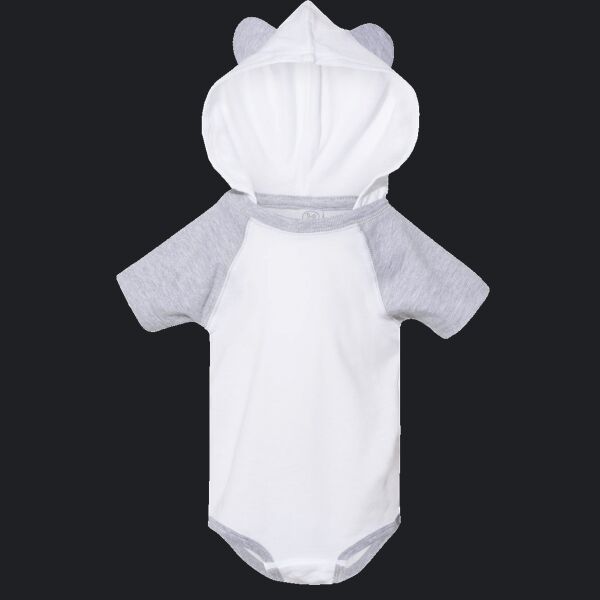 Infant Fine Jersey Raglan Bodysuit with Hood & Ears Thumbnail