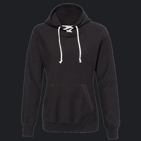 Women’s French Terry Sport Lace Scuba Hooded Sweatshirt Thumbnail