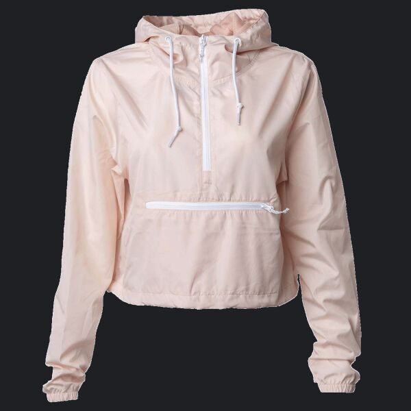 Women's Lightweight Quarter-Zip Pullover Crop Windbreaker Thumbnail