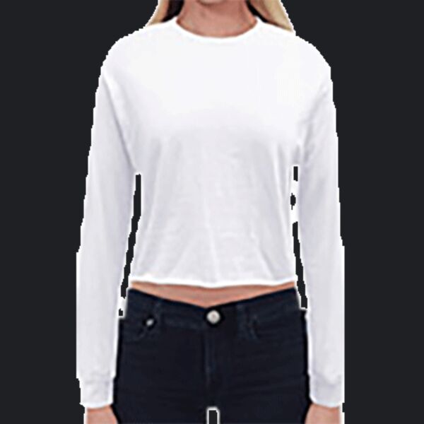 Ladies' Long-Sleeve Crop Boyfriend T-Shirt Thumbnail