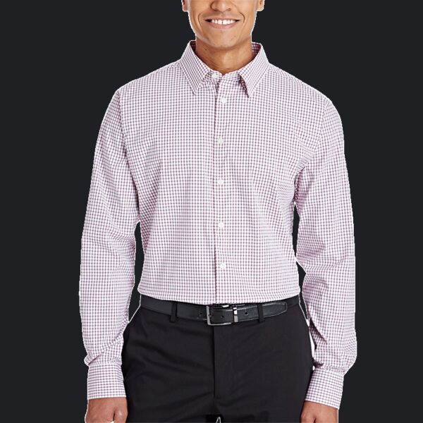 CrownLux Performance® Men's Micro Windowpane Woven Shirt Thumbnail