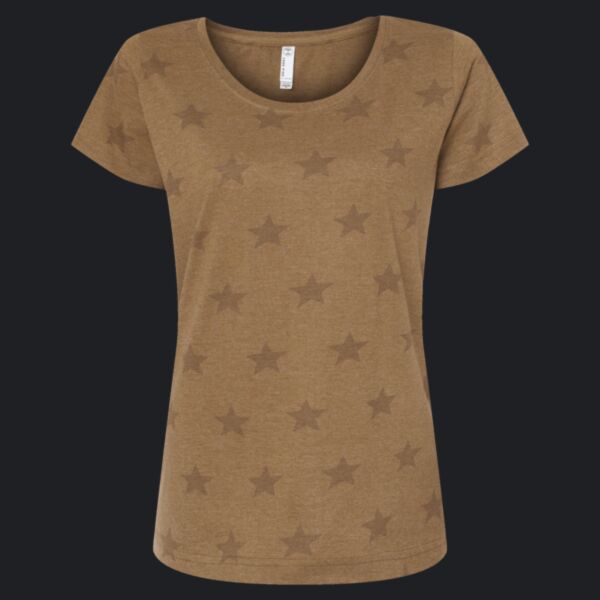 Women's Star Print Scoop Neck Tee Thumbnail