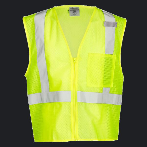 Unisex Single Pocket Zipper Mesh Vest Thumbnail