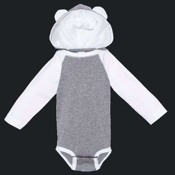 Infant Fine Jersey Character Hooded Long Sleeve Bodysuit with Ears Thumbnail