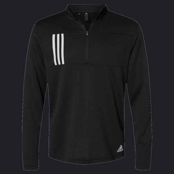 Men's 3-Stripes Double-Knit Quarter-Zip Pullover Thumbnail