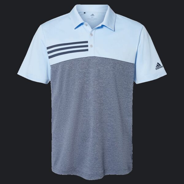 Men's Heathered Colorblocked 3-Stripes Polo Thumbnail