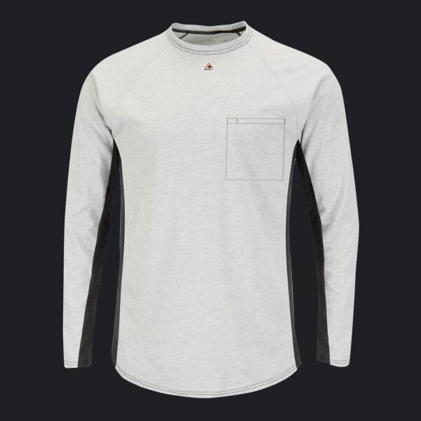 Men's Long Sleeve FR Two-Tone Base Layer with Concealed Chest Pocket - EXCEL FR Thumbnail