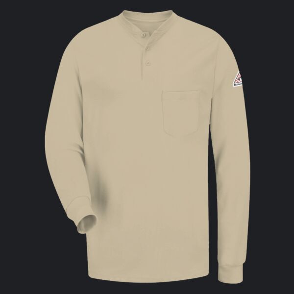 Men's Long Sleeve Tagless Henley Shirt Thumbnail