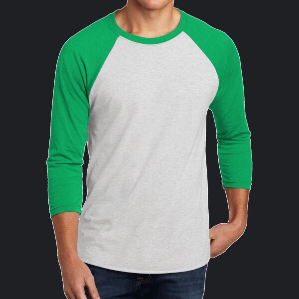Adult Tri Blend 3/4 Sleeve Raglan Tee Thumbnail