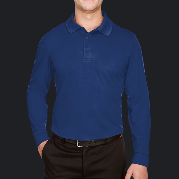 CrownLux Performance® Tall Plaited Long Sleeve Polo Thumbnail
