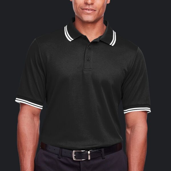 CrownLux Performance® Men's Plaited Tipped Polo Thumbnail