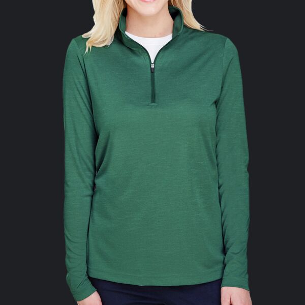 Ladies' Zone Sonic Heather Performance Quarter-Zip Thumbnail