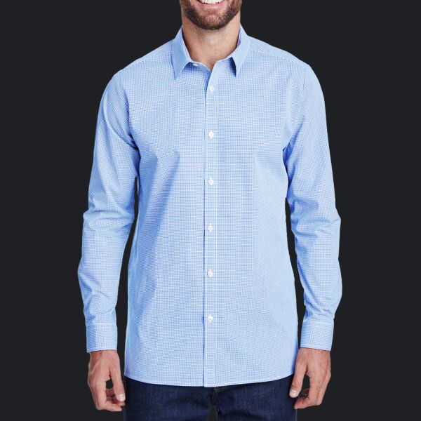 Men's Microcheck Gingham Long-Sleeve Cotton Shirt Thumbnail