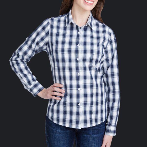 Ladies' Mulligan Check Long-Sleeve Cotton Shirt Thumbnail