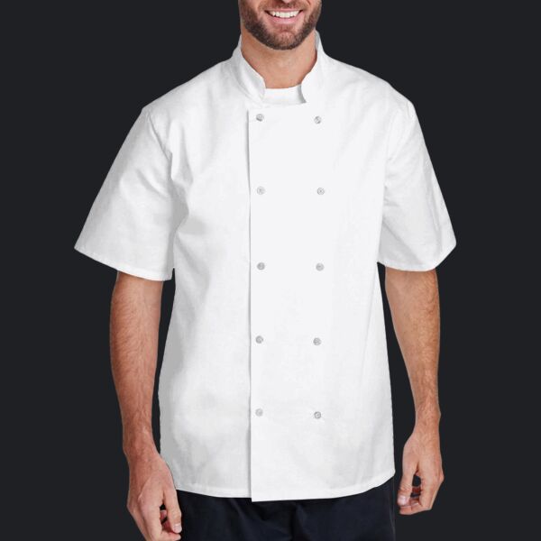 Unisex Studded Front Short-Sleeve Chef's Jacket Thumbnail