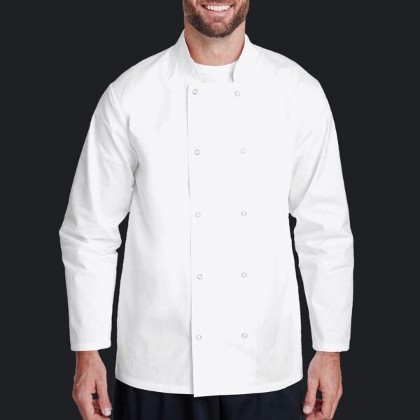 Unisex Studded Front Long-Sleeve Chef's Jacket Thumbnail
