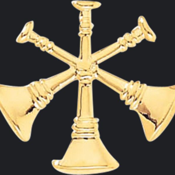 Blackinton Battalion Chief 3 Bugles Tie Tac Plunger Back w chain Thumbnail