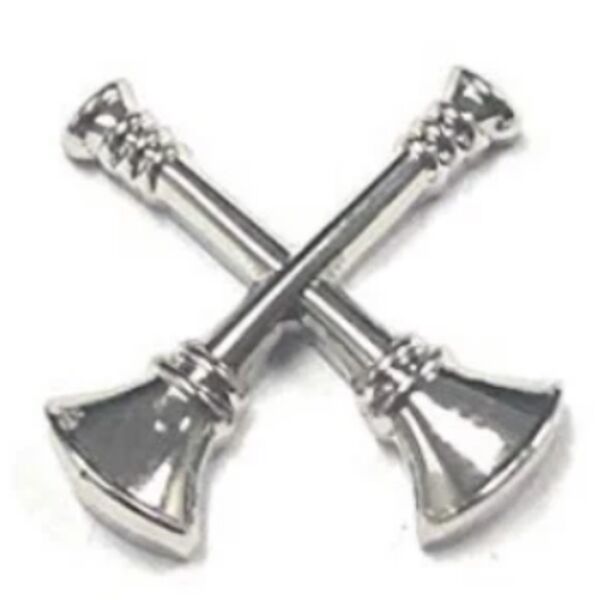 Blackinton Two Crossed Bugles Batallion Chief Collar Insignia  Thumbnail