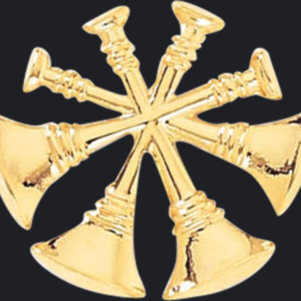 Blackinton Deputy Chief 4 Bugles Tie Tac Plunger Back w chain Thumbnail