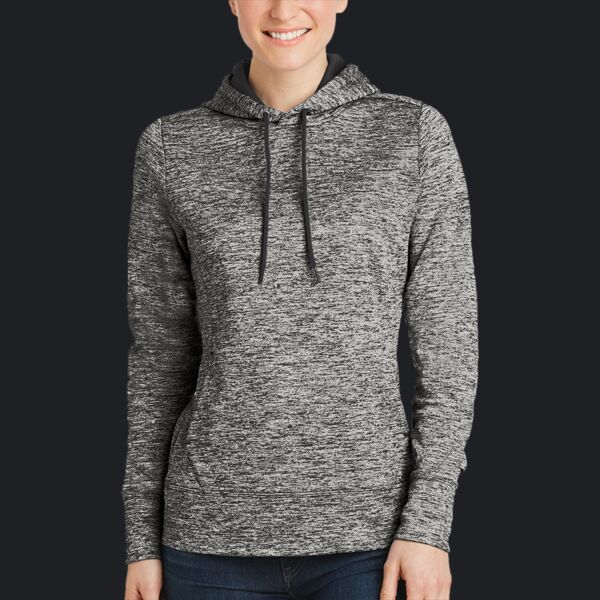 Ladies PosiCharge ® Electric Heather Fleece Hooded Pullover Thumbnail