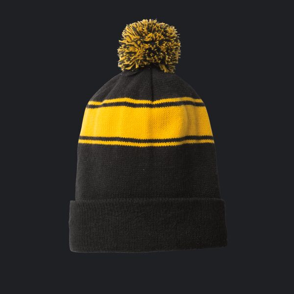 Stripe Pom Pom Beanie Thumbnail