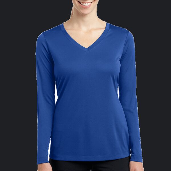 Ladies Long Sleeve PosiCharge ® Competitor V Neck Tee Thumbnail
