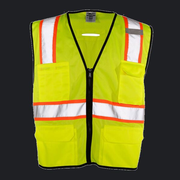 6 Pocket Contrast Class 2 Vest Thumbnail