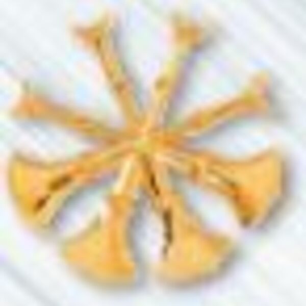 FIRE DEPARTMENT EPAULETTE PIN 1 3/4" CUT OUT - 4 BUGLES Clutch Back Thumbnail